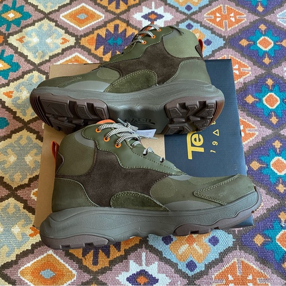 Teva Men’s Geotrecca Dark Olive Desert Taupe Green Boots Size 9 Waterproof NEW - Picture 10 of 11